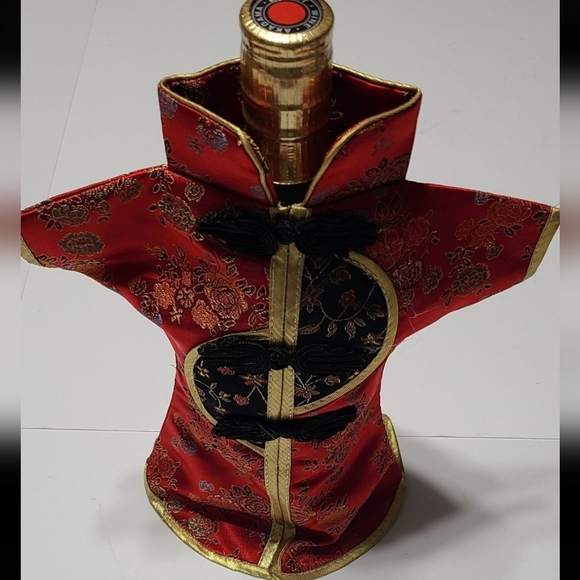 Vintage Japanese/Chinese Wine/Sake Bottle Covers Nwt Burgundy - Picture 6 of 6